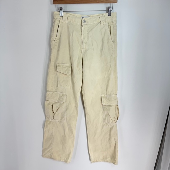 Zara Trendy Cargo Tan Utility Gorpcore Pocket Baggy Pants - Picture 1 of 4